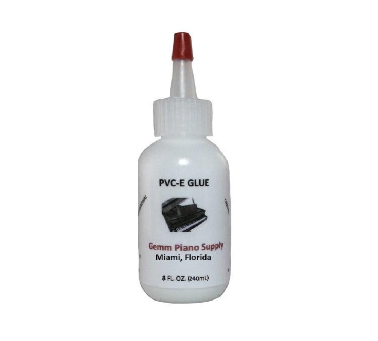 GBC Piano PVC-E Glue 8 oz - Excellent Adhesive for Piano Keytops, Felts or Leather Material