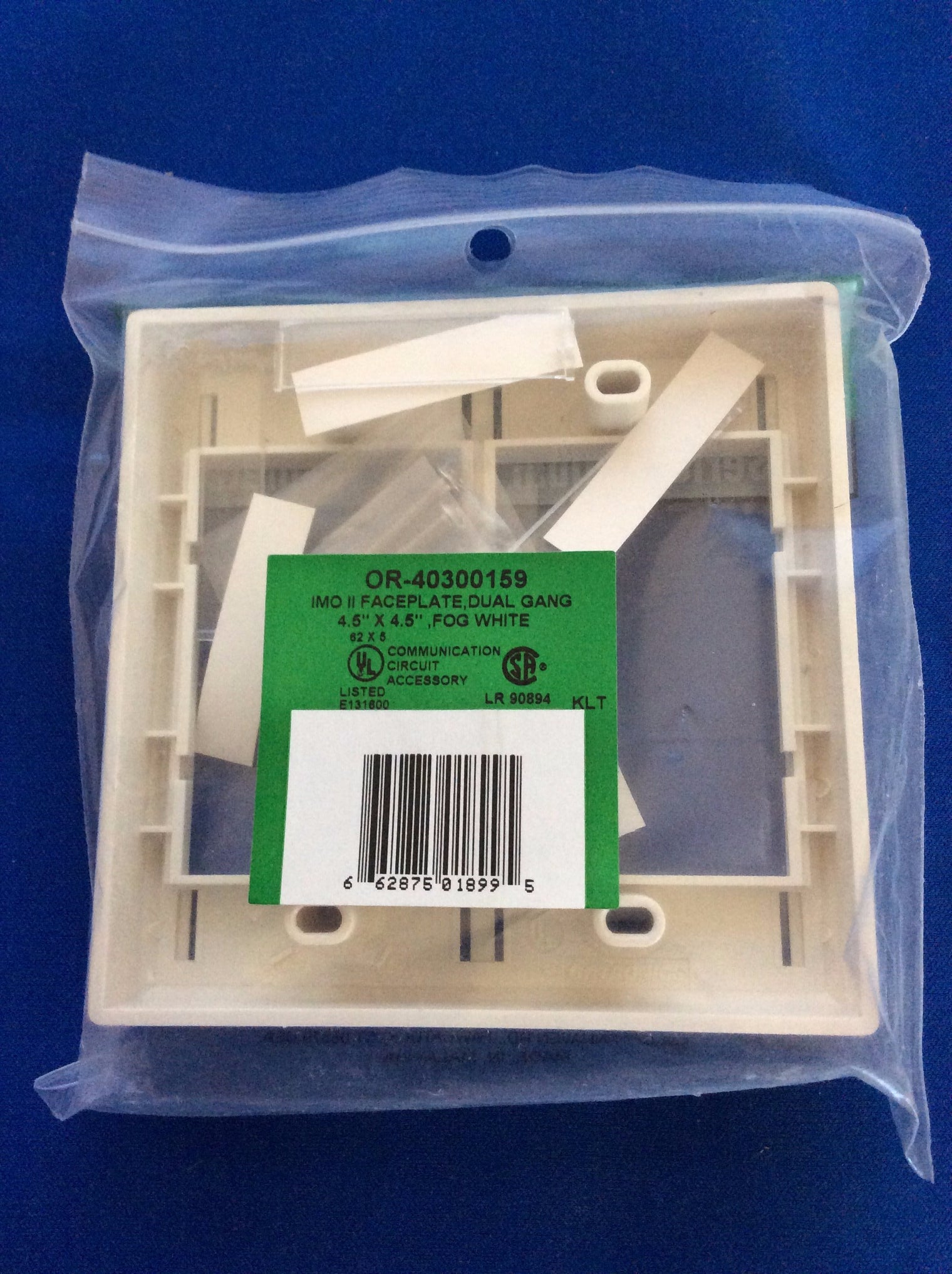 Ortronics OR-40300159 Dual Gang, Faceplate, Fog White