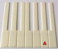 Piano Keytop Simulated Satin Ivory 6" Length, 2" Long Head - Individual Replacement Key
