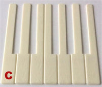 Piano Keytop Simulated Satin Ivory 6" Length, 2" Long Head - Individual Replacement Key
