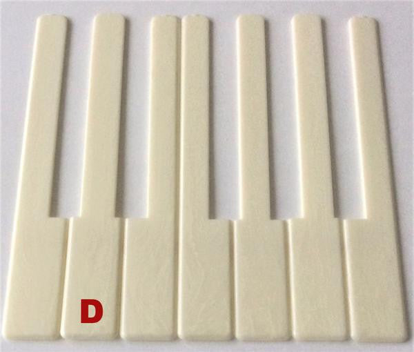 Piano Keytop Simulated Satin Ivory 6" Length, 2" Long Head - Individual Replacement Key