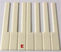 Piano Keytop Simulated Satin Ivory 6" Length, 2" Long Head - Individual Replacement Key