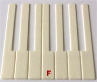 Piano Keytop Simulated Satin Ivory 6" Length, 2" Long Head - Individual Replacement Key