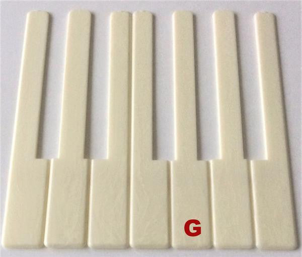 Piano Keytop Simulated Satin Ivory 6" Length, 2" Long Head - Individual Replacement Key