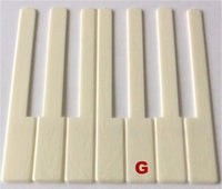 Piano Keytop Simulated Satin Ivory 6" Length, 2" Long Head - Individual Replacement Key