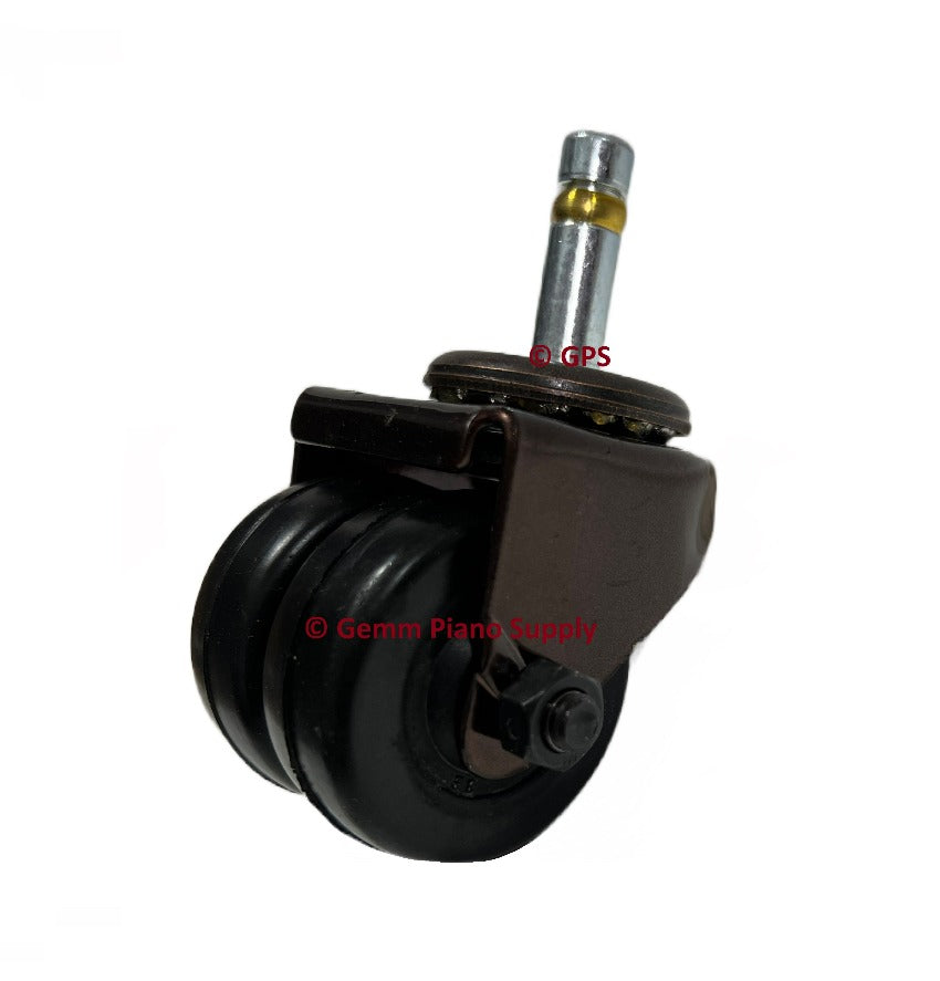 Grand Piano Caster Dual Rubberex Wheel 2" Dia. with Socket