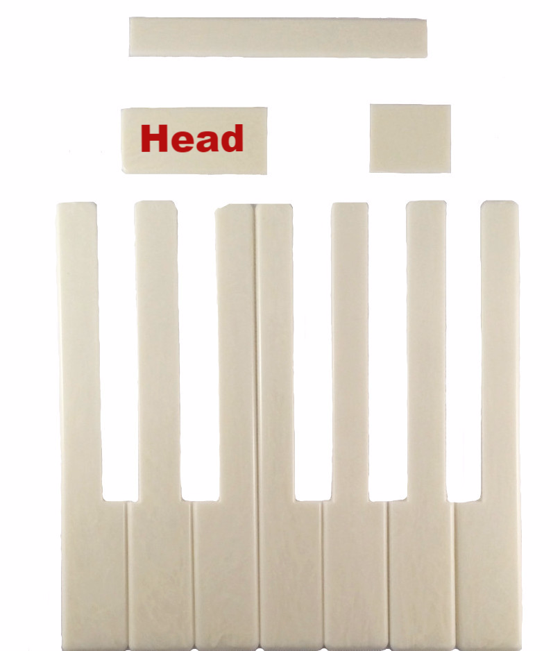 Piano Keytops Simulated Ivory Head 1-7/8" Short Head, Medium Color