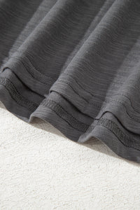 Dark Grey Double Ruffled Short Sleeve Plus Size Top