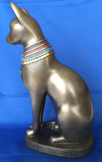 Egyptian Bastet With Colored Jewelry Egypt Statue