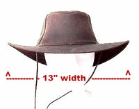 Authentic Ecuador Brown Leather Hat Size L