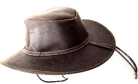 Authentic Ecuador Brown Leather Hat Size L