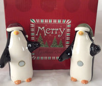 Grasslands Road Magnetic Penguin Salt & Pepper Shakers, Stoneware