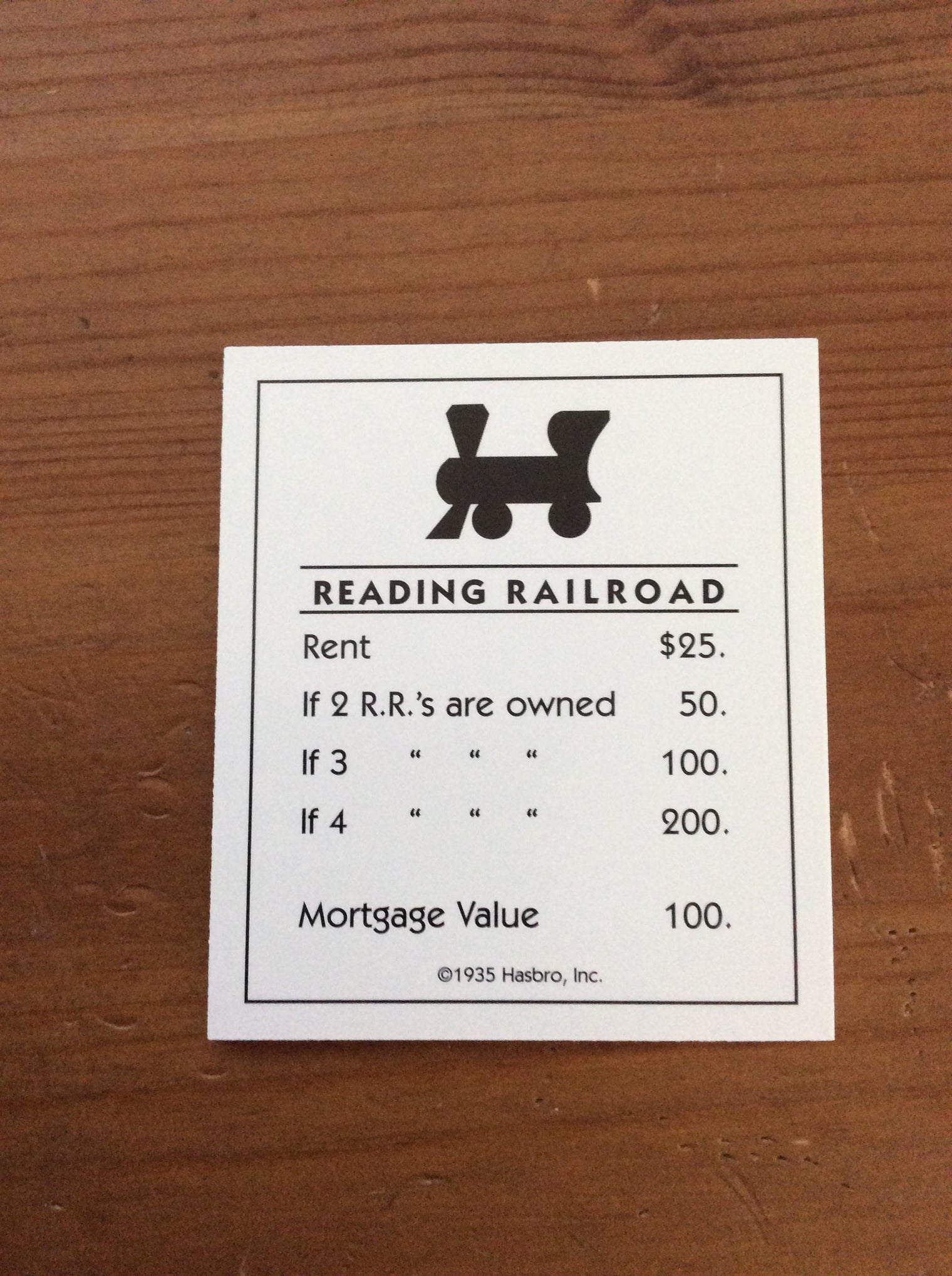 Monopoly Replacement Pieces - Mortgage Cards