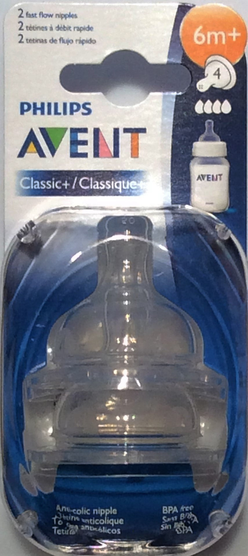Avent Classic+ 6m+ fast flow nipples