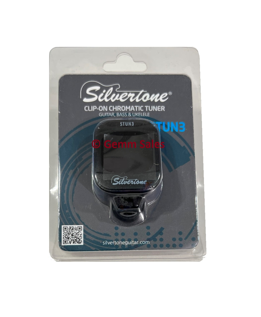 Silvertone STUN3 Clip-On Chromatic Tuner, Black